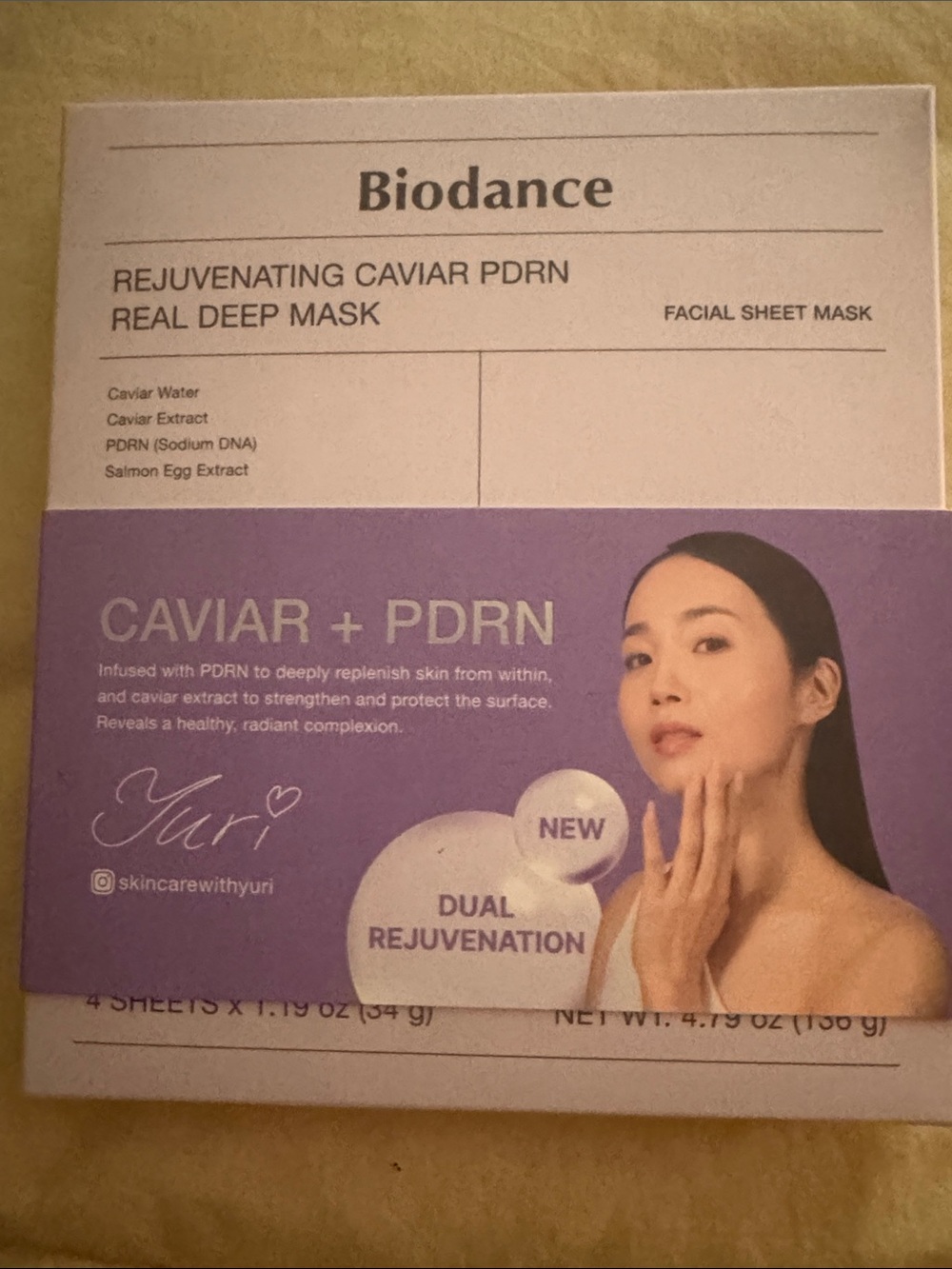 Biodance Caviar + PDRN Rejuvenating Facial Sheet Mask - Purple